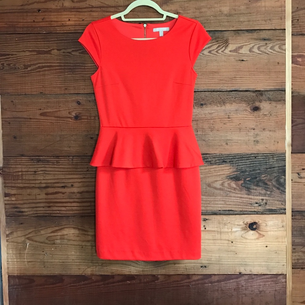 Orange/red peplum dress