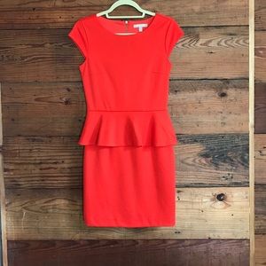 Orange/red peplum dress