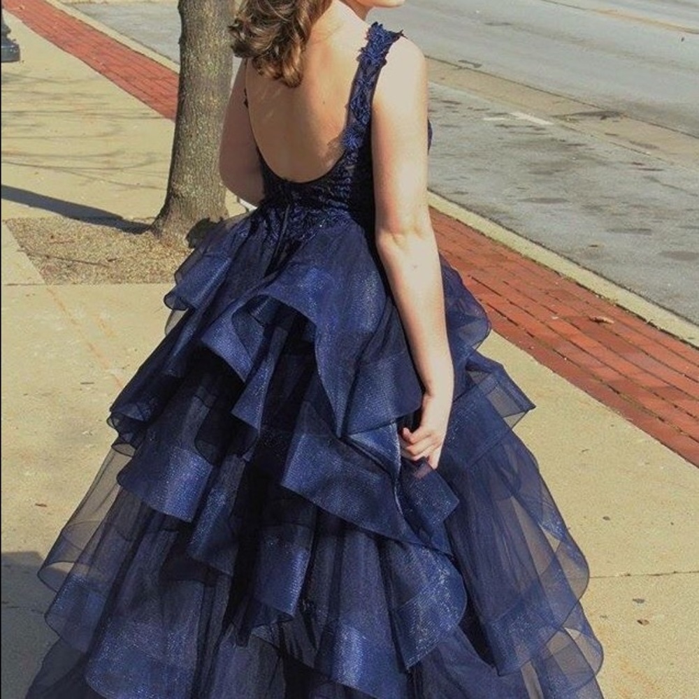 Navy blue prom dress dress - Picture 5 of 8