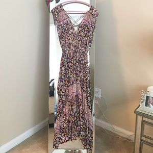 Free People Petra Printed Lace-Up Dress*Worn Once*