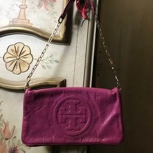 Tory Burch Pink Shoulder Chain Bag/Clutch