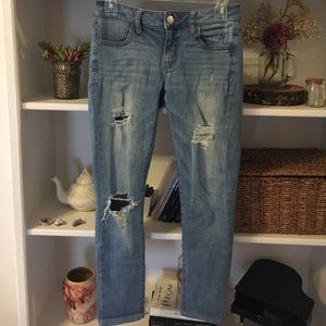 Distressed Blue Skinny Jeans