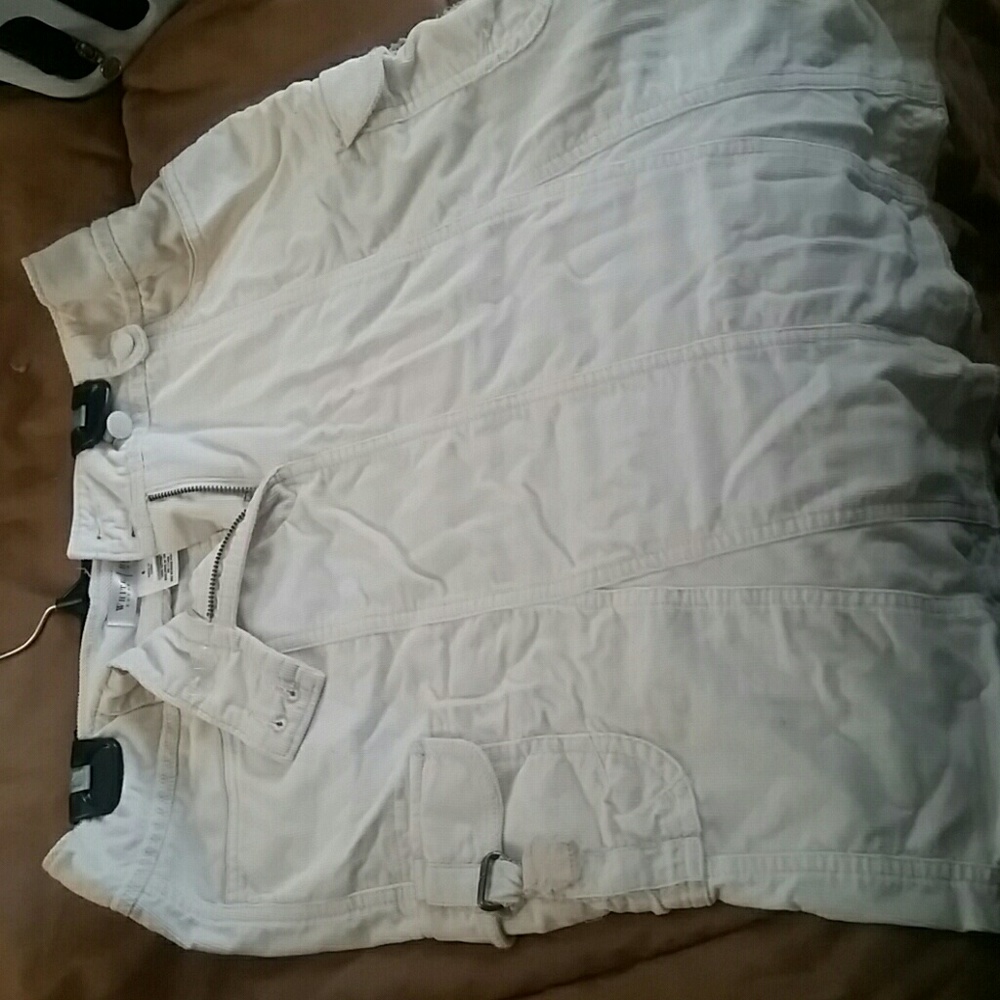 Cream cargo skirt