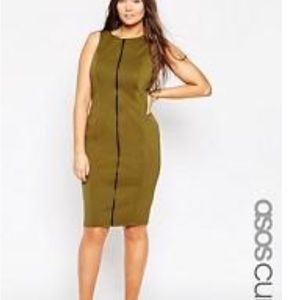 Asos Olive Racetrack Dress
