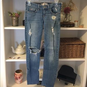 Distressed Blue Skinny Jeans