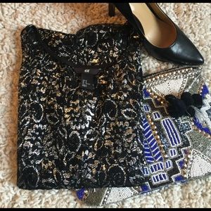 GORGEOUS H&M sheer lace shirt