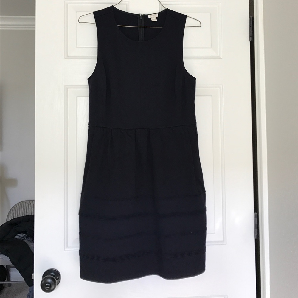NWOT cotton J Cree dress in navy blue.