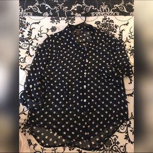 Sheer polka dotted blouse