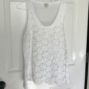 J Crew lace embellished tank top.