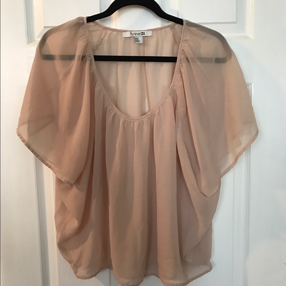 Nude sheer top