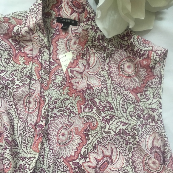 ⚜NWT Talbots Faux Wrap V neck blouse⚜ - Picture 2 of 5