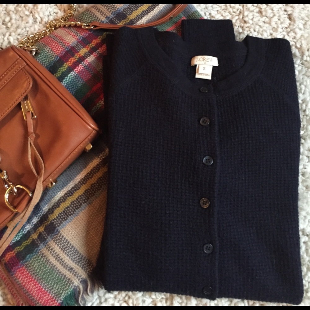 Waffle weave navy sweater JCrew small