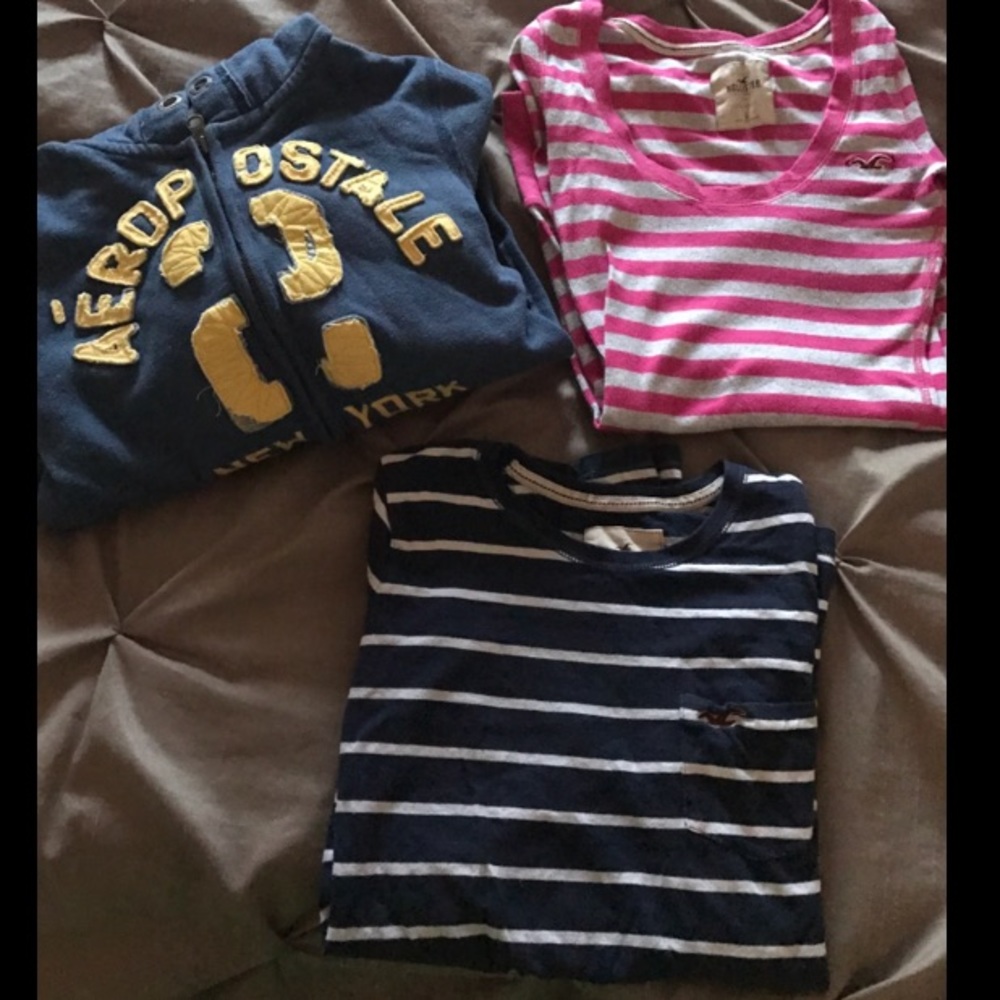 LOT of Hollister Long Sleeves &Aeropostale hoodie