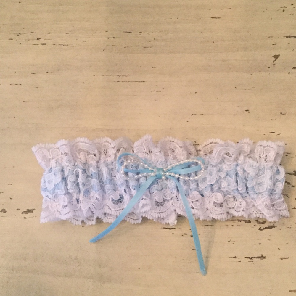 FREDRICK'S OF HOLLYWOOD "SOMETHING BLUE" garter