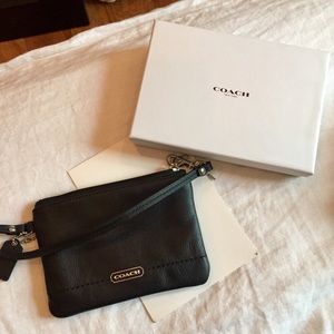 Coach Black Leather Wristlet