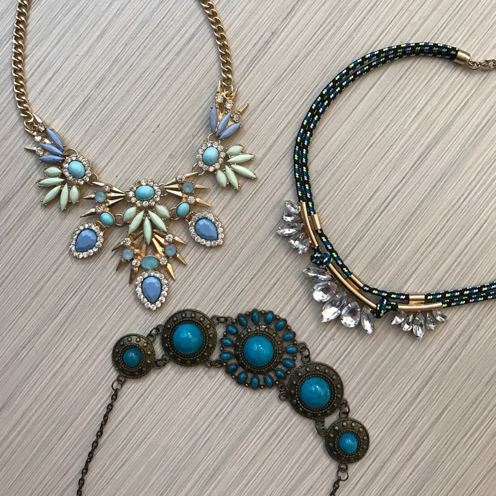 Set of 3 statement necklace Coachella bohemian
