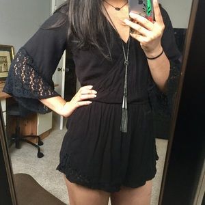 A&F Black Lace detail Romper