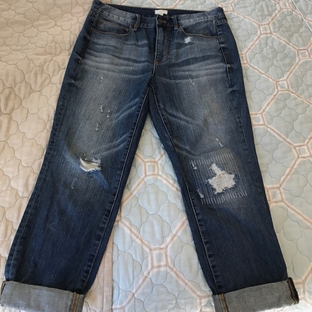 J Crew boyfriend distressed jeans
