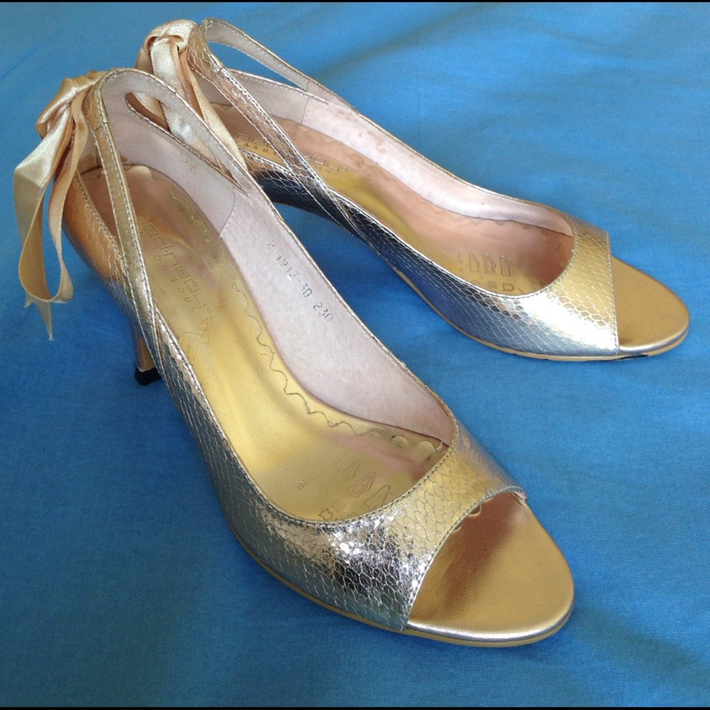 Cute party shoes with ribbons decor