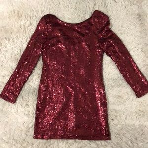 Burgundy sequin dress