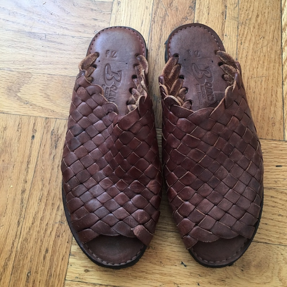 Leather slides