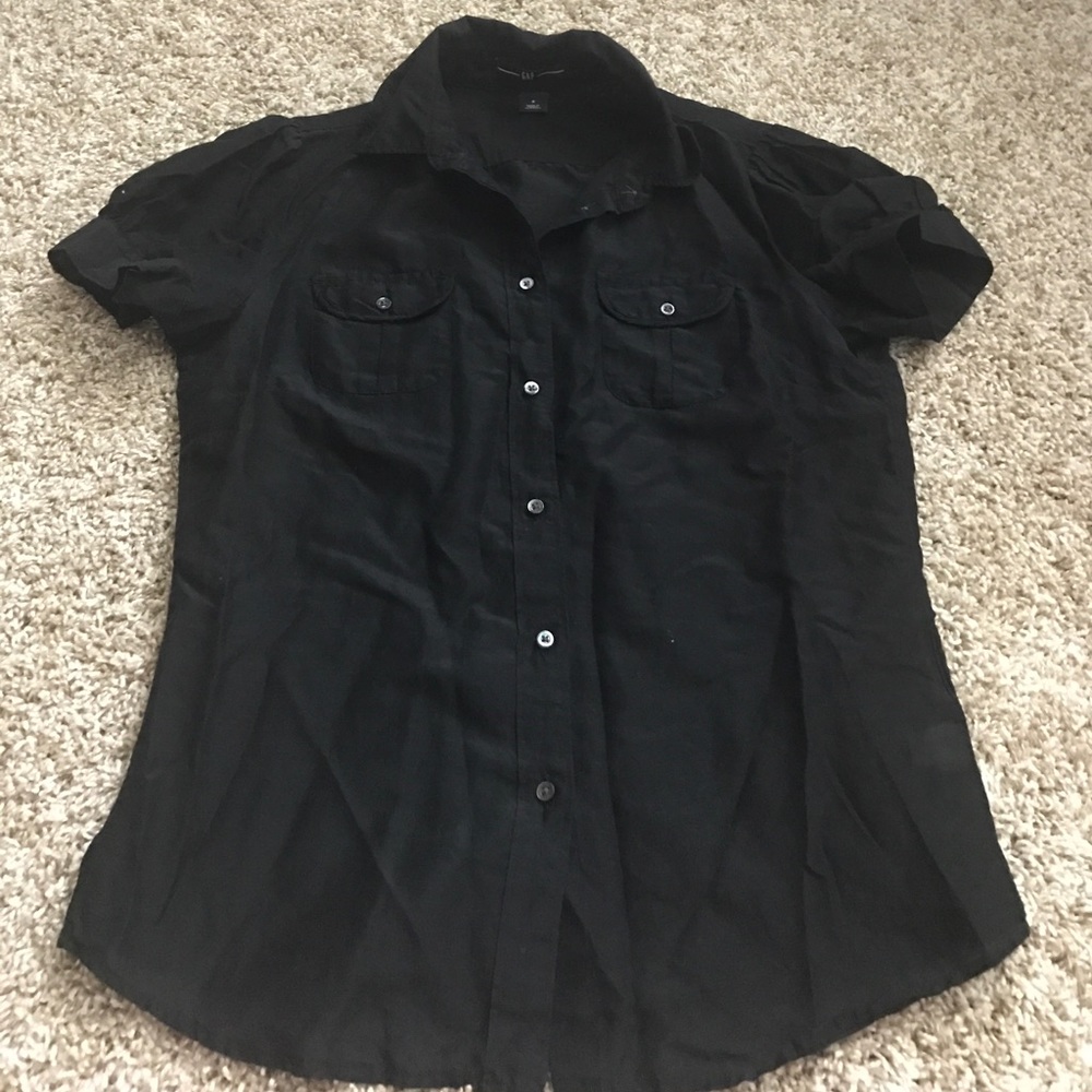 GAP Short Sleeve Button Down Top Blouse