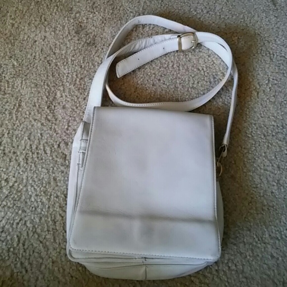 Bone Colored Leather Crossbody - Picture 2 of 8