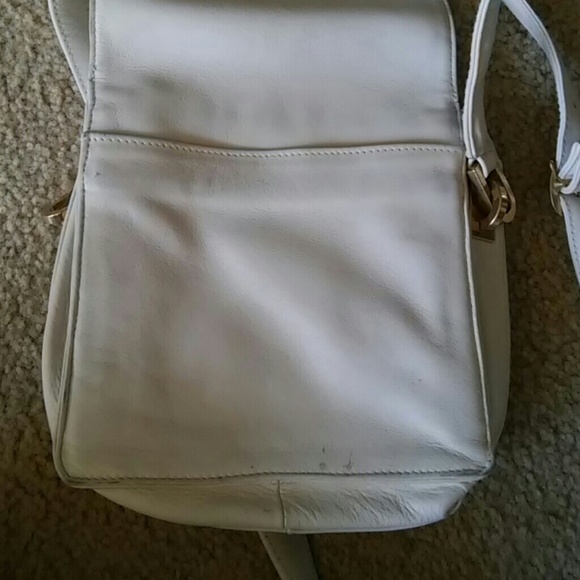 Bone Colored Leather Crossbody - Picture 7 of 8