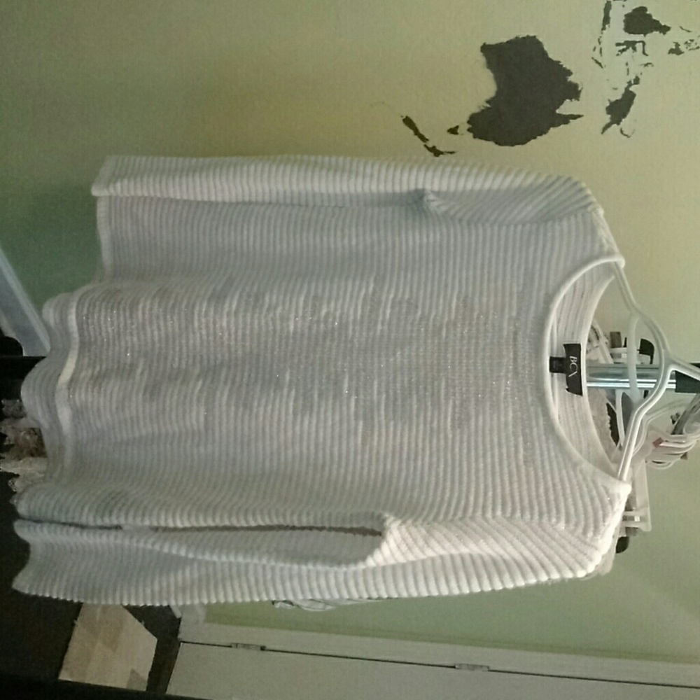 White and silver BCX sweater