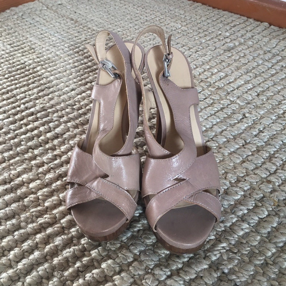 Nude platform heels