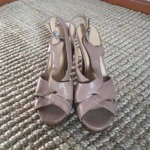 Nude platform heels