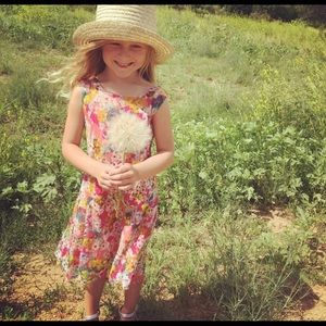 Pink floral lace dress