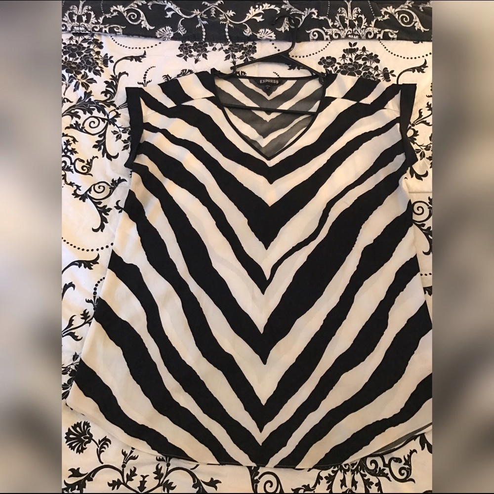 Silky Zebra Pattern Express Blouse - image 1