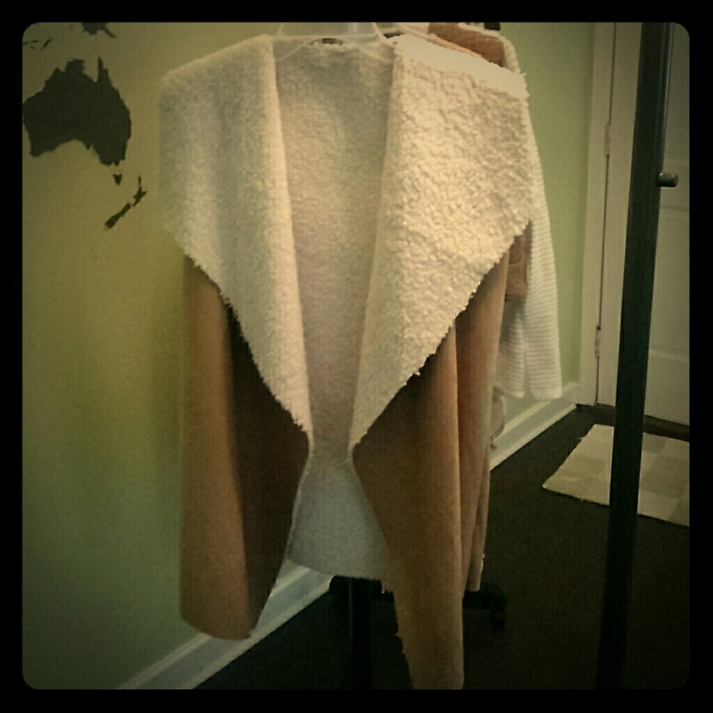 Faux leather vest with organic cotton interior