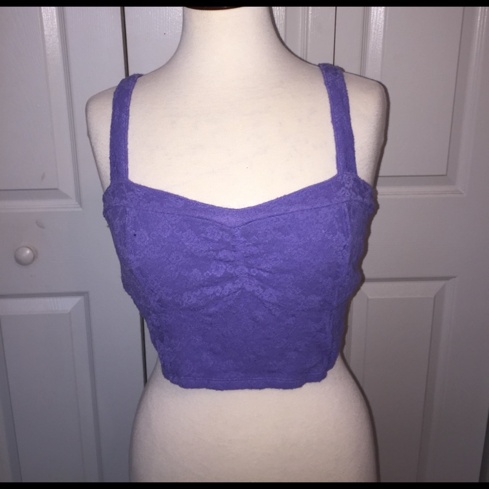 Purple lace crop top