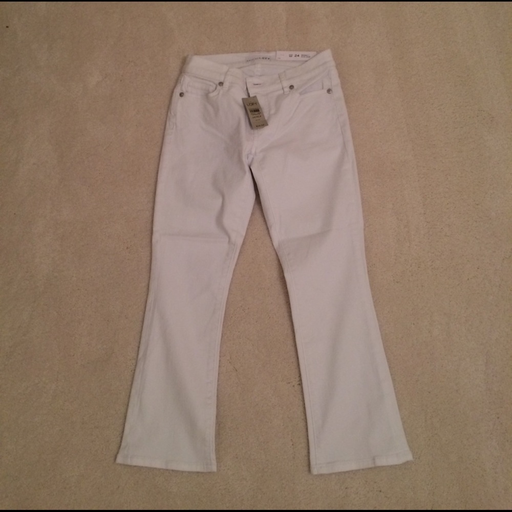 Loft White Crop Jeans