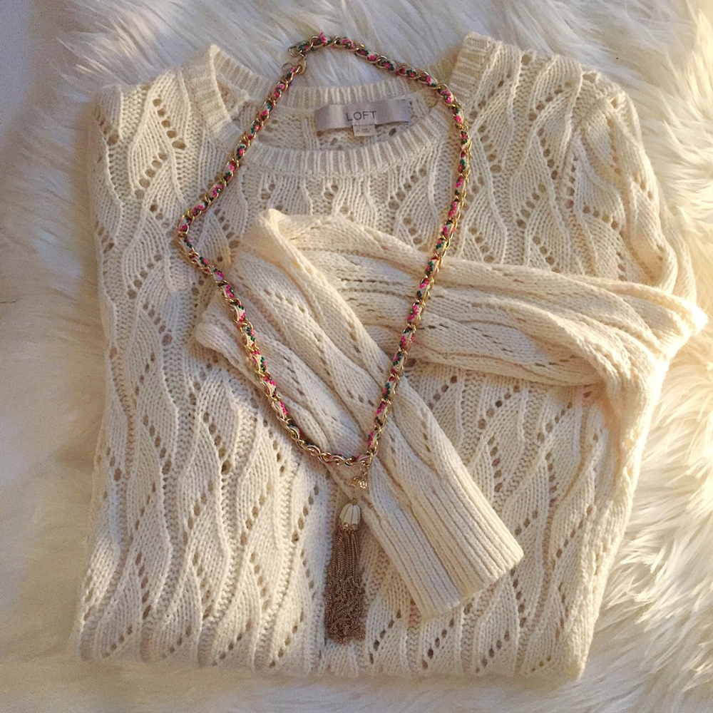 LIKE NEW Loft Sweater in Creamy Winter White