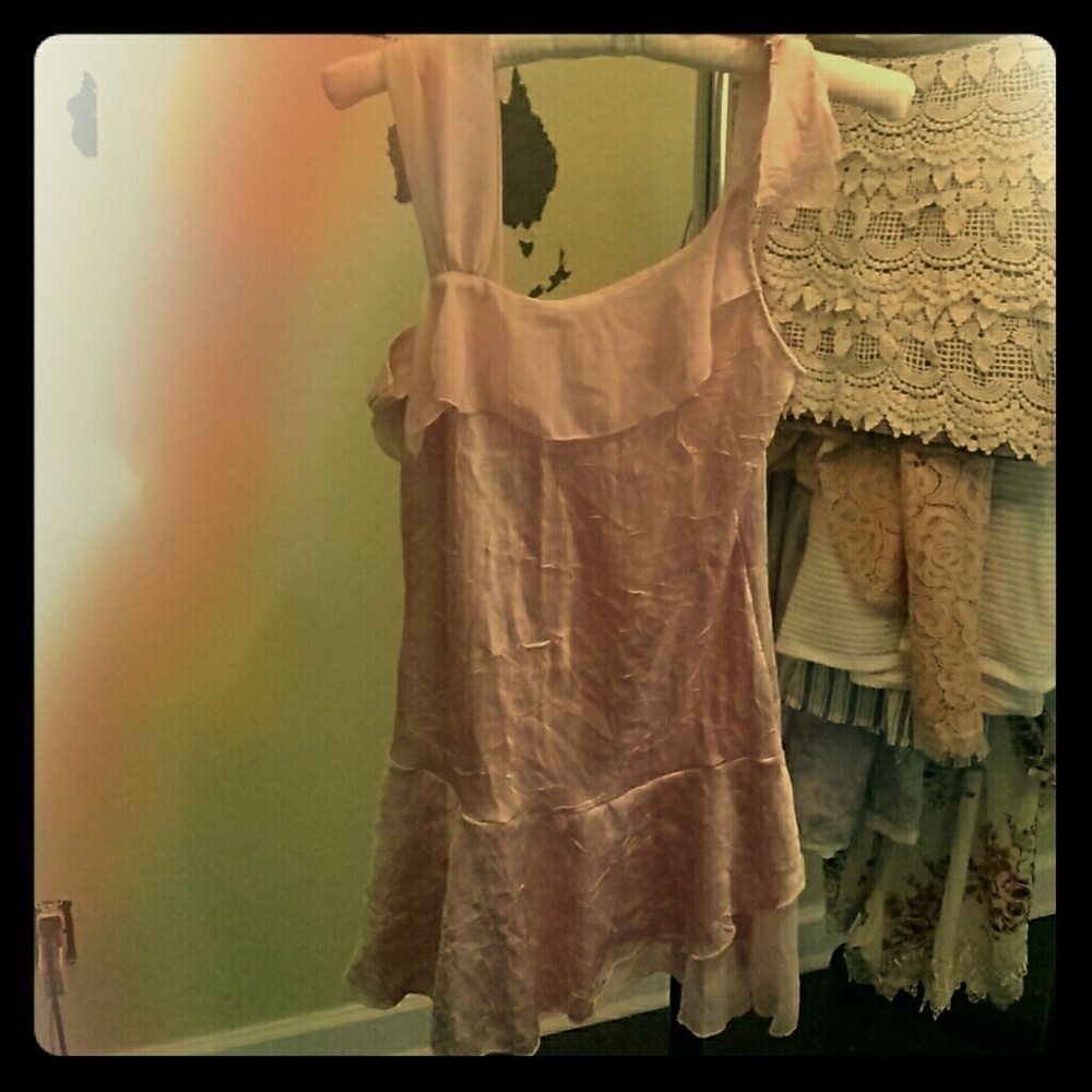 Pink silk ballerina top