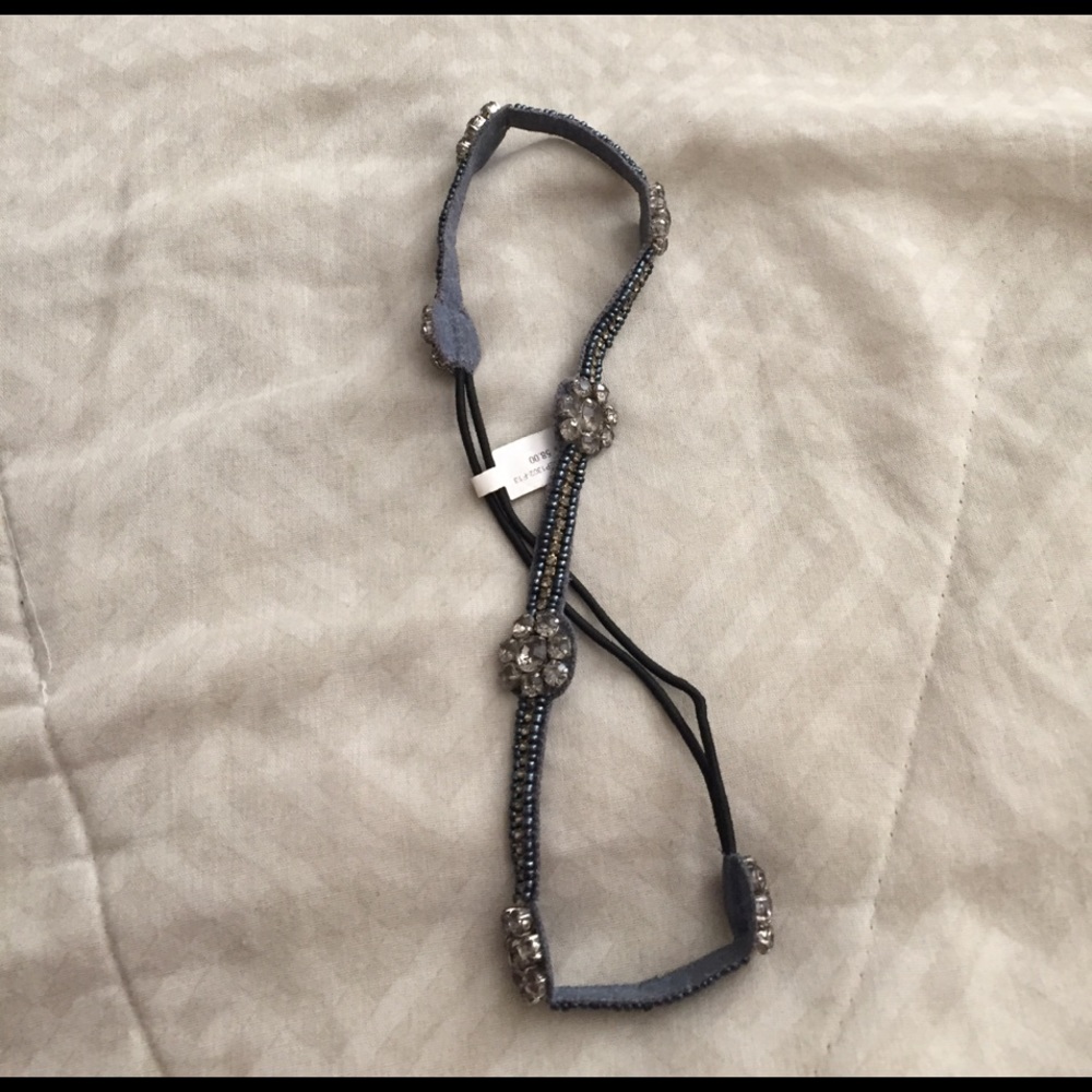Grey crystal headband