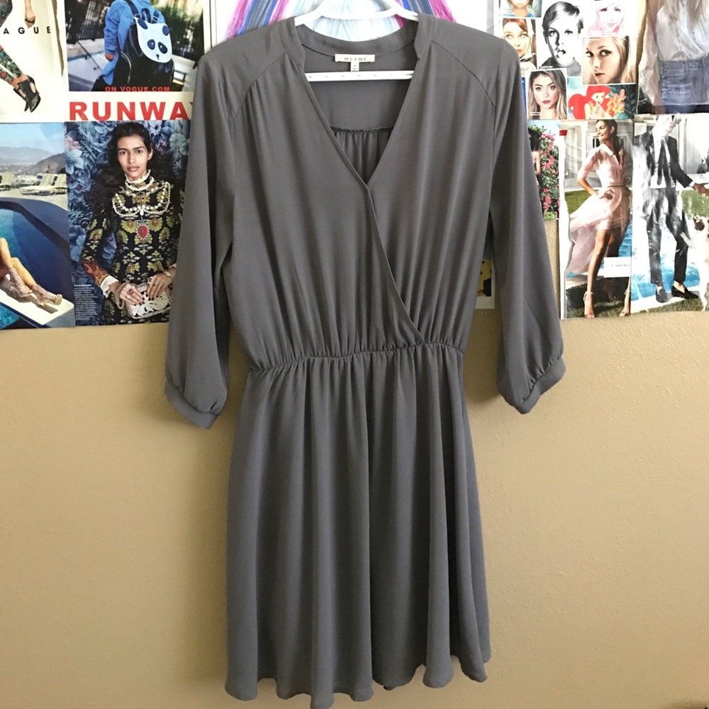 gray mid-sleeve dress from Francesca's