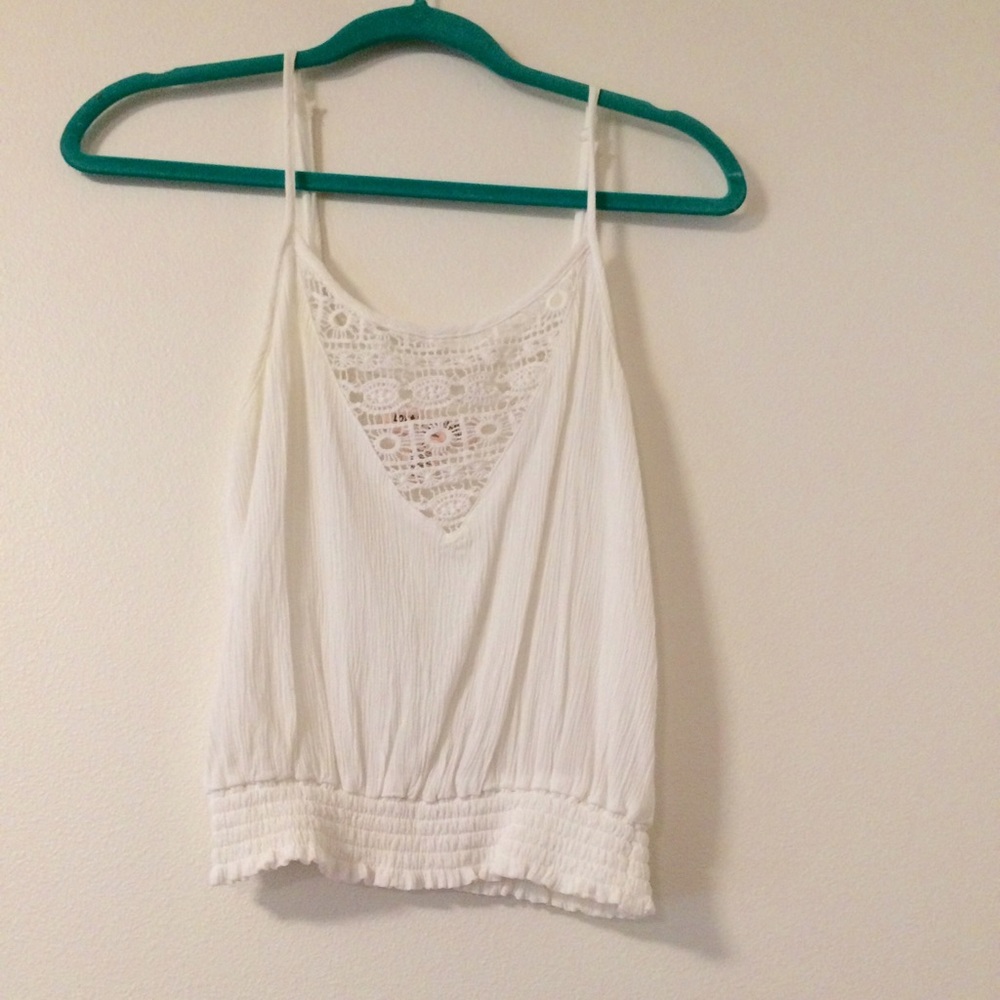 White crop top, tank top.