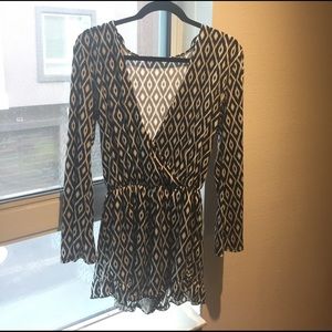 Black and white patterned Romper