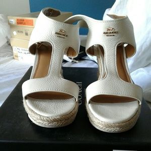Coach leather wedges