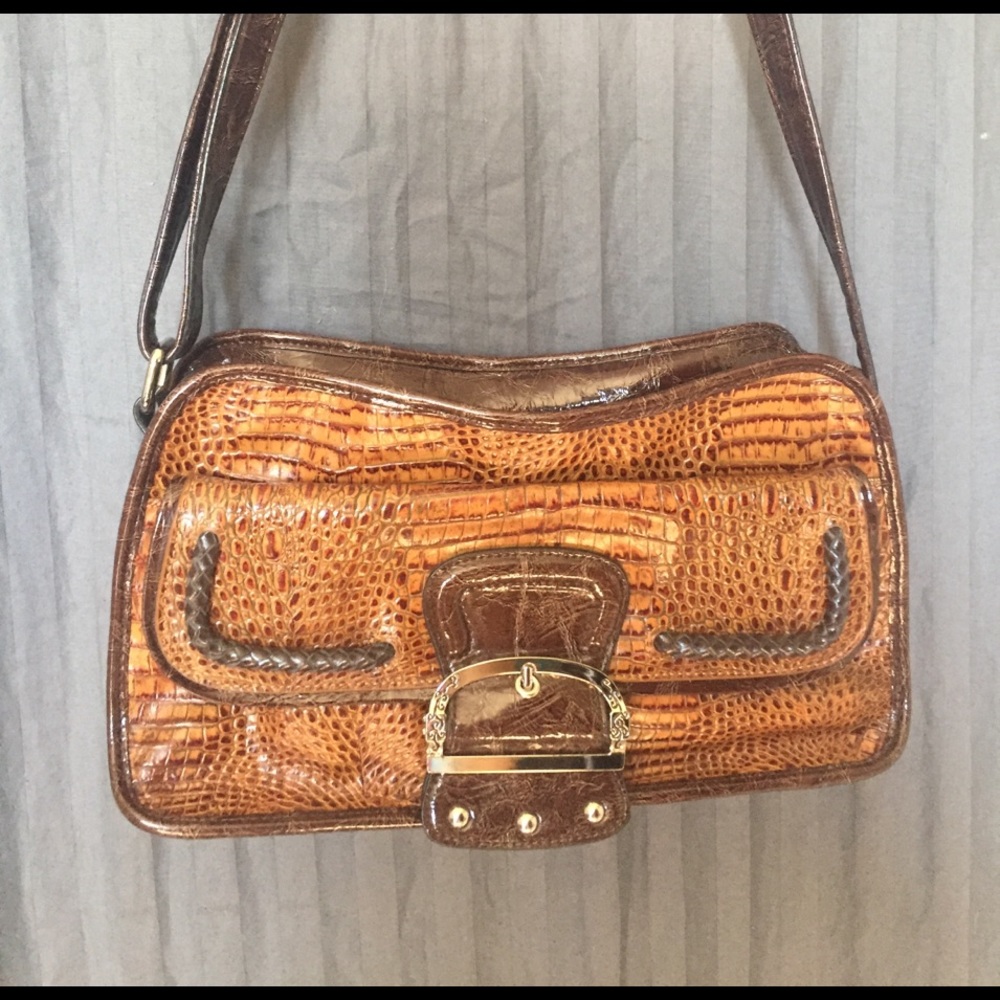 Brown leather MC purse