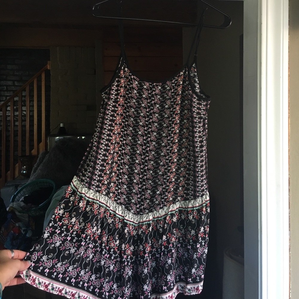 Floral drop waist mini dress