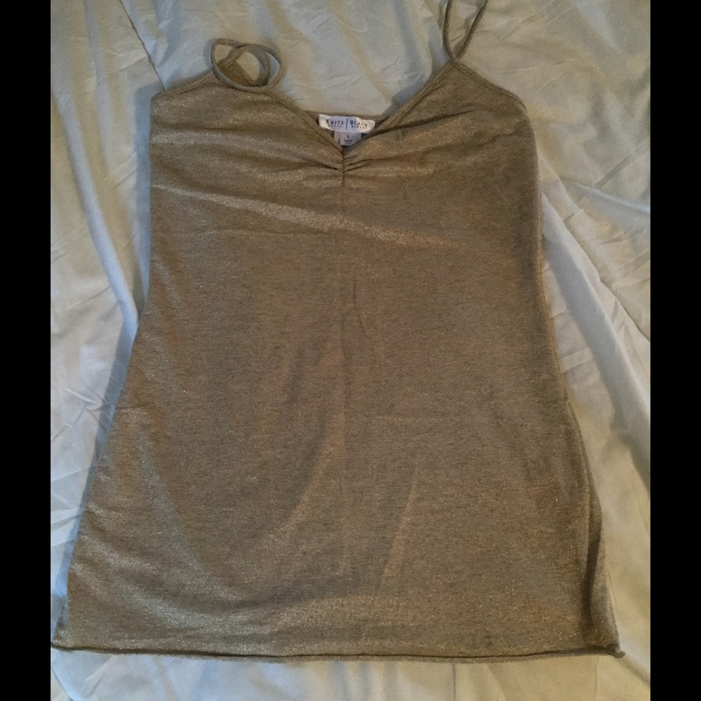 White House Black Market Gold and tan camisole top