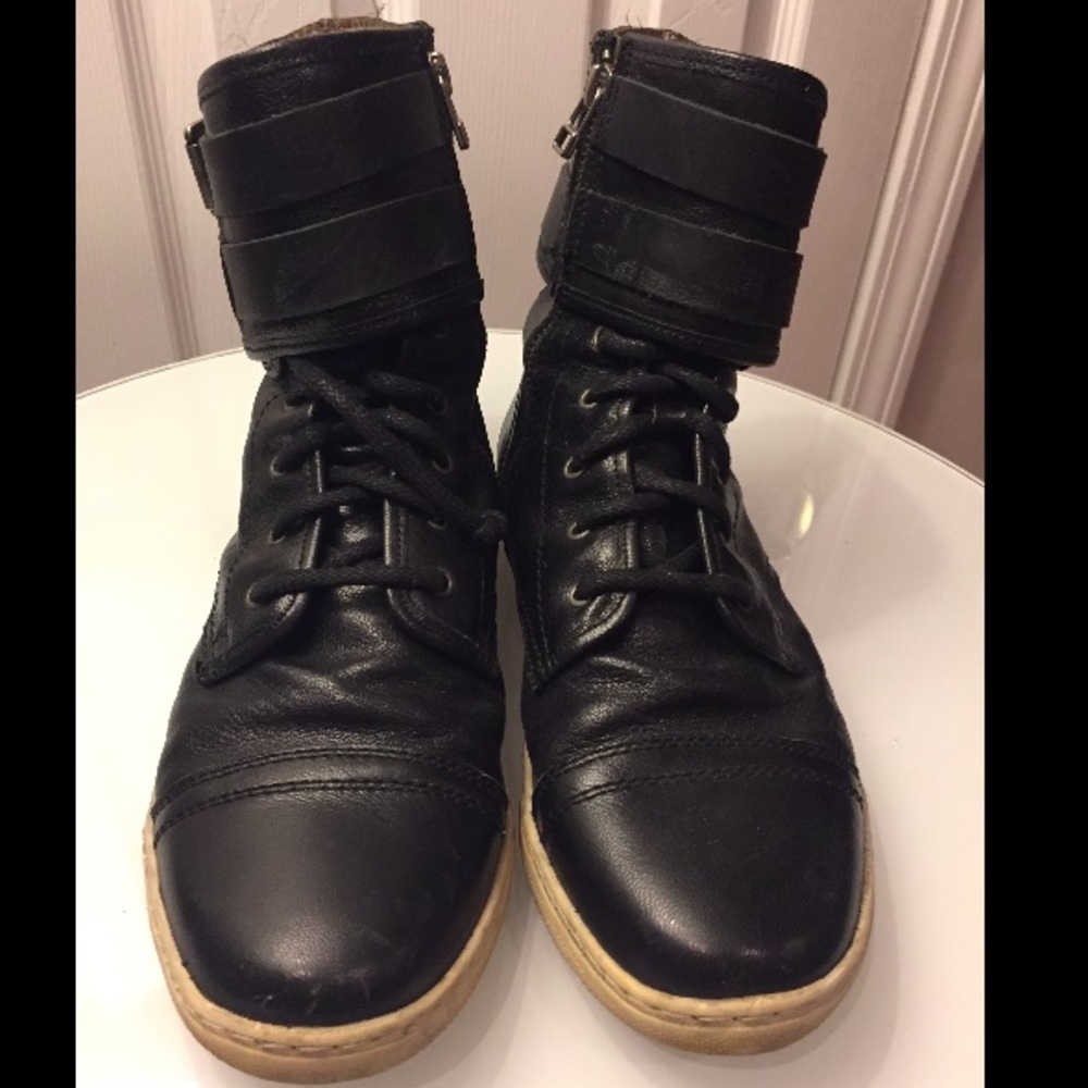 All Saints high top buckle sneakers