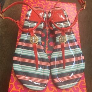 Tory Burch Emmy Patent Calf Flat Thong Sandals