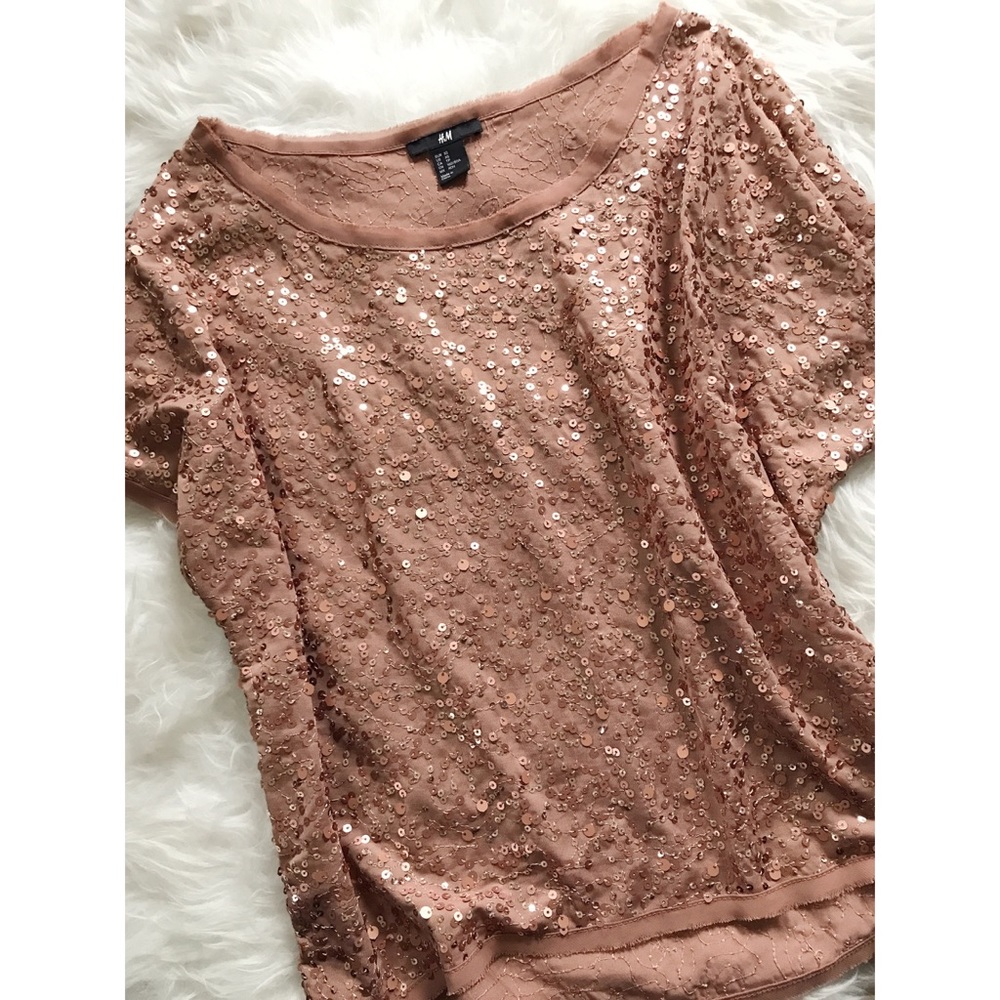 Rose Gold Sequined Top