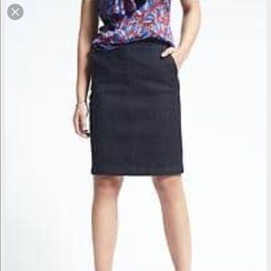 Banana Republic Stretch Denim Pencil Skirt